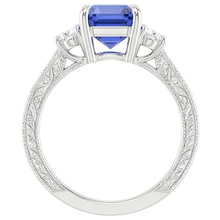 natural emerald sapphire 3.50ct ring close up detail