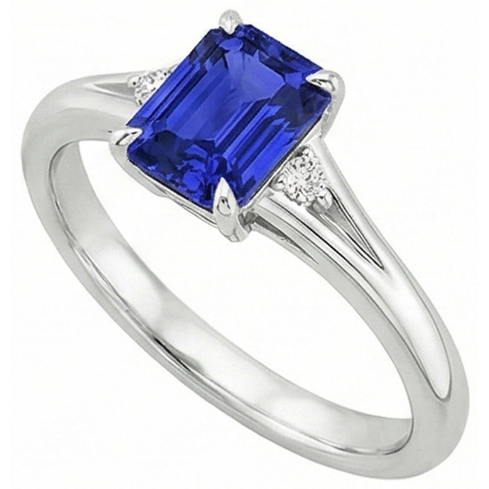 natural emerald sapphire 3.25ct ring side angle