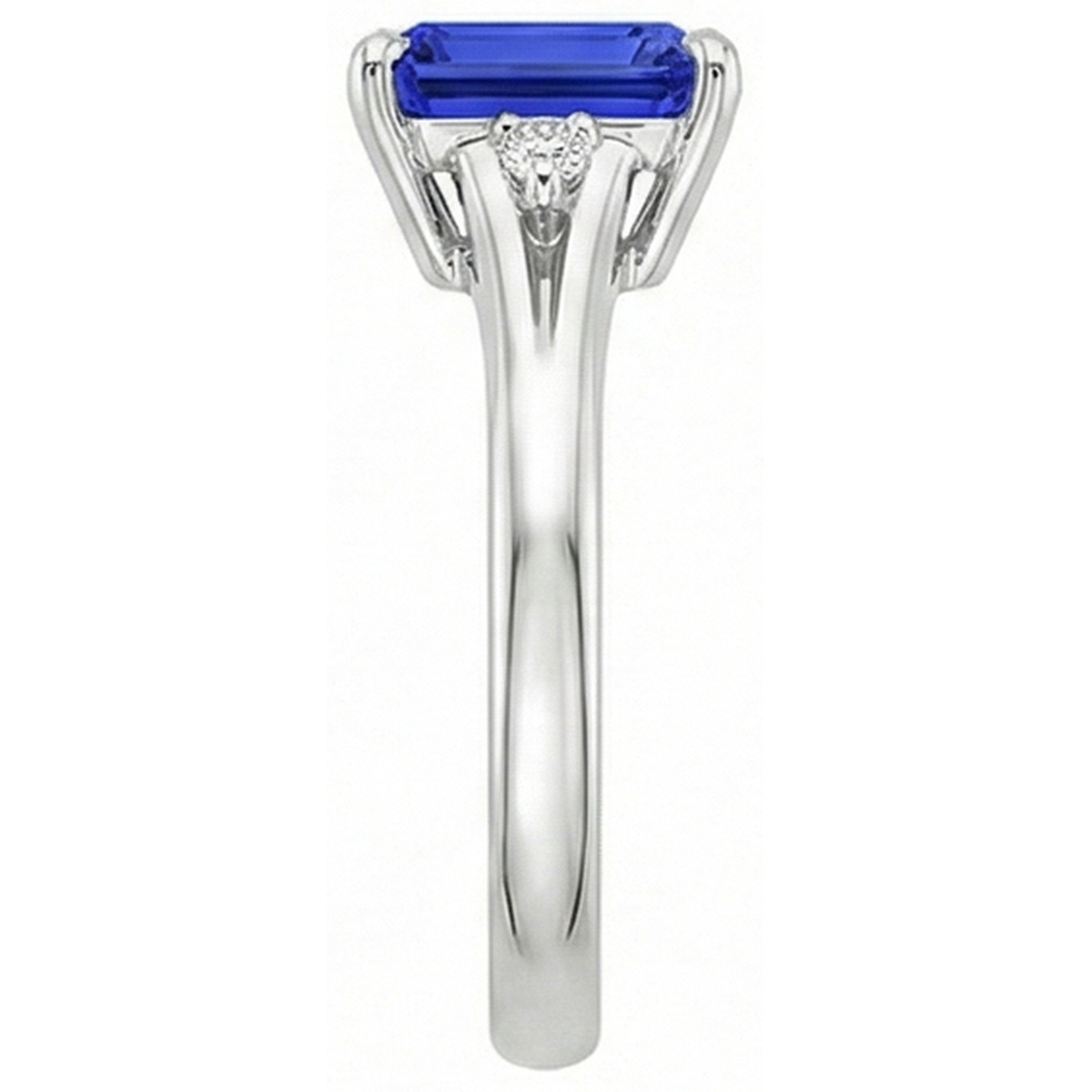 natural emerald sapphire 3.25ct ring profile view