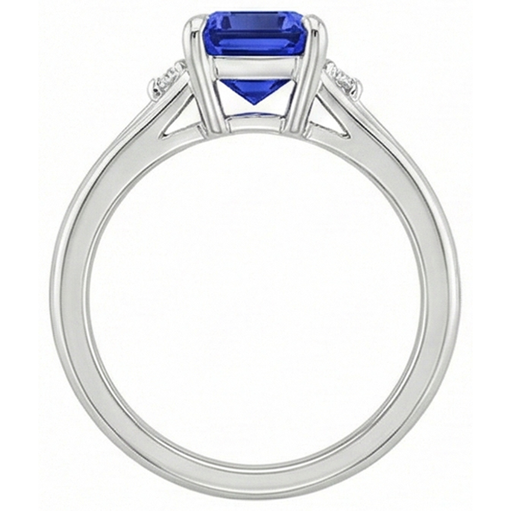 natural emerald sapphire 3.25ct ring on white background
