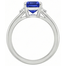 natural emerald sapphire 3.25ct ring on white background