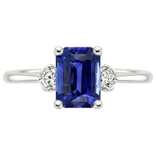 natural round sapphire 3.50ct ring profile view