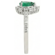 Engagement Ring 4.80 Carats Green Emerald With Natural Earth Mined Diamonds White Gold 14K