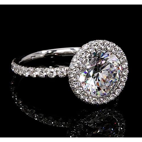 Engagement Ring Halo Round Real Diamonds Jewelry