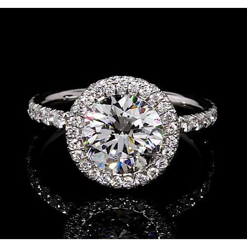 Engagement Ring 7 Carats Halo Round Real Diamonds Jewelry