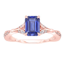 Engagement Ring Accents Stone Radiant Blue Sapphire & Natural Earth Mined Diamond 4 Carats