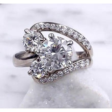 Engagement Ring Diamond Split Shank Natural 3.50 Carats White Gold 14K