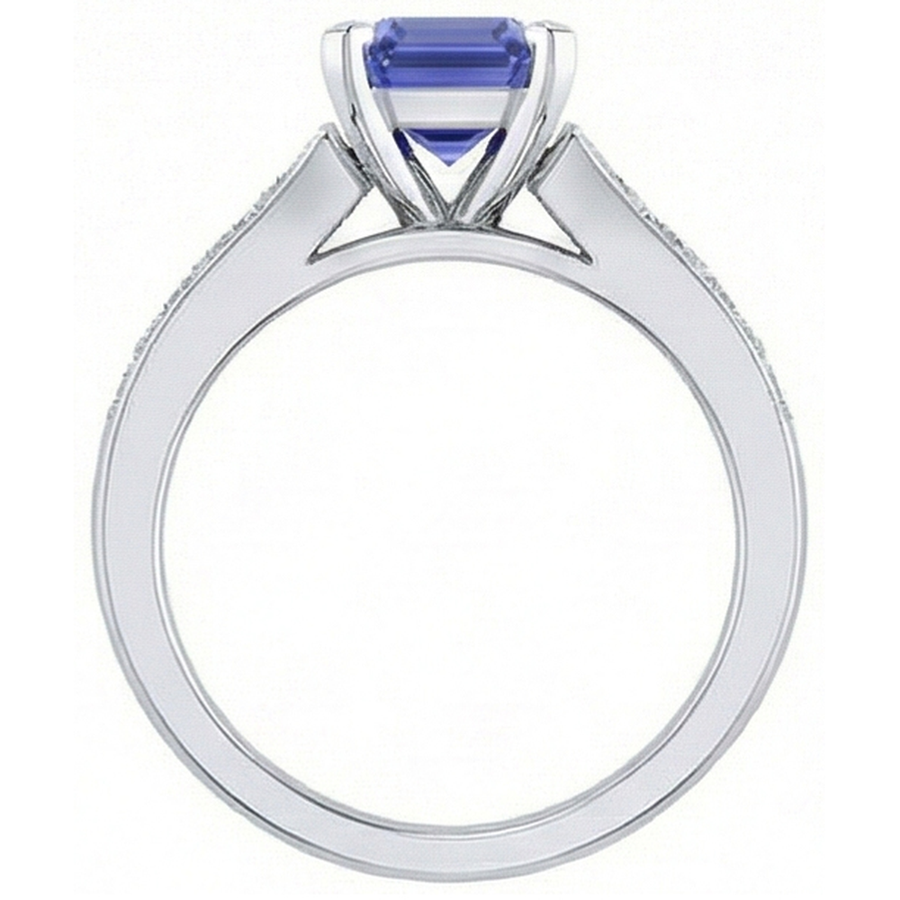natural emerald sapphire 3ct ring on white background