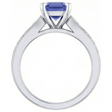 natural emerald sapphire 3ct ring on white background