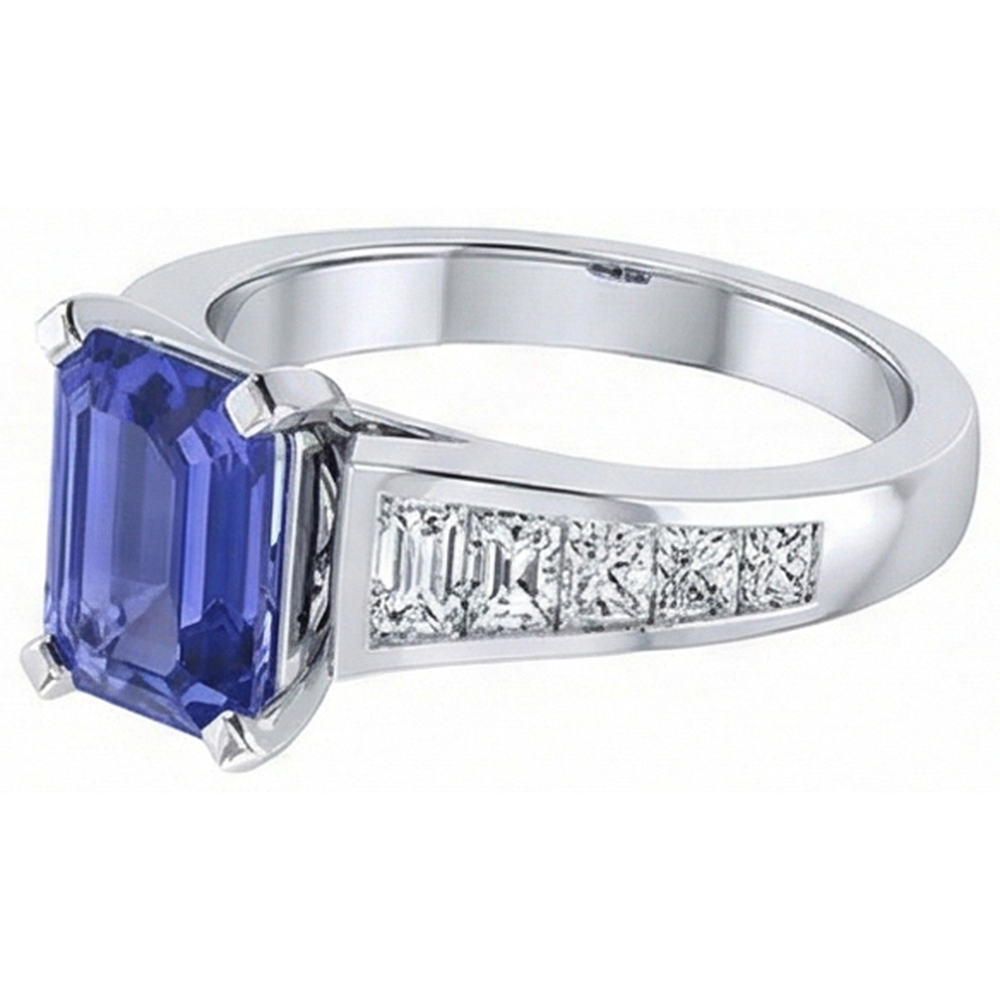 natural emerald sapphire 3ct ring top view