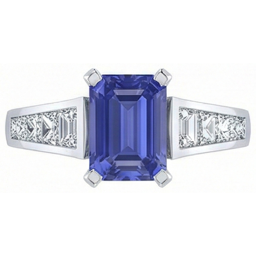 natural emerald sapphire 3ct ring side angle