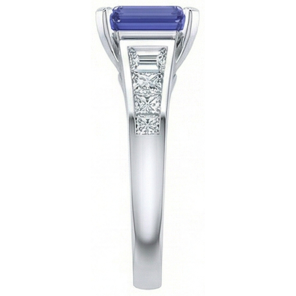 natural emerald sapphire 3ct ring profile view
