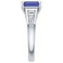 natural emerald sapphire 3ct ring profile view