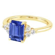 Engagement Ring Floral Style Blue Sapphire & Natural Earth Mined Diamond 3.50 Carats
