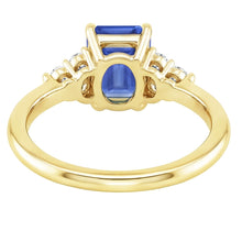 Engagement Ring Floral Style Blue Sapphire & Natural Earth Mined Diamond 3.50 Carats