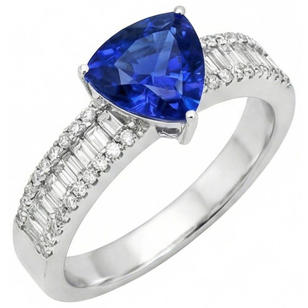 natural round sapphire 4ct ring top view