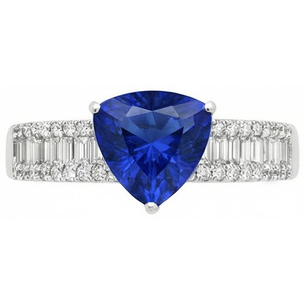 natural round sapphire 4ct ring close up detail