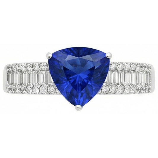 natural round sapphire 4ct ring close up detail