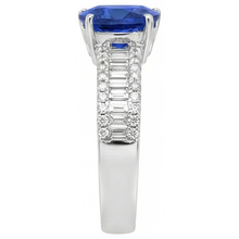 natural round sapphire 4ct ring profile view