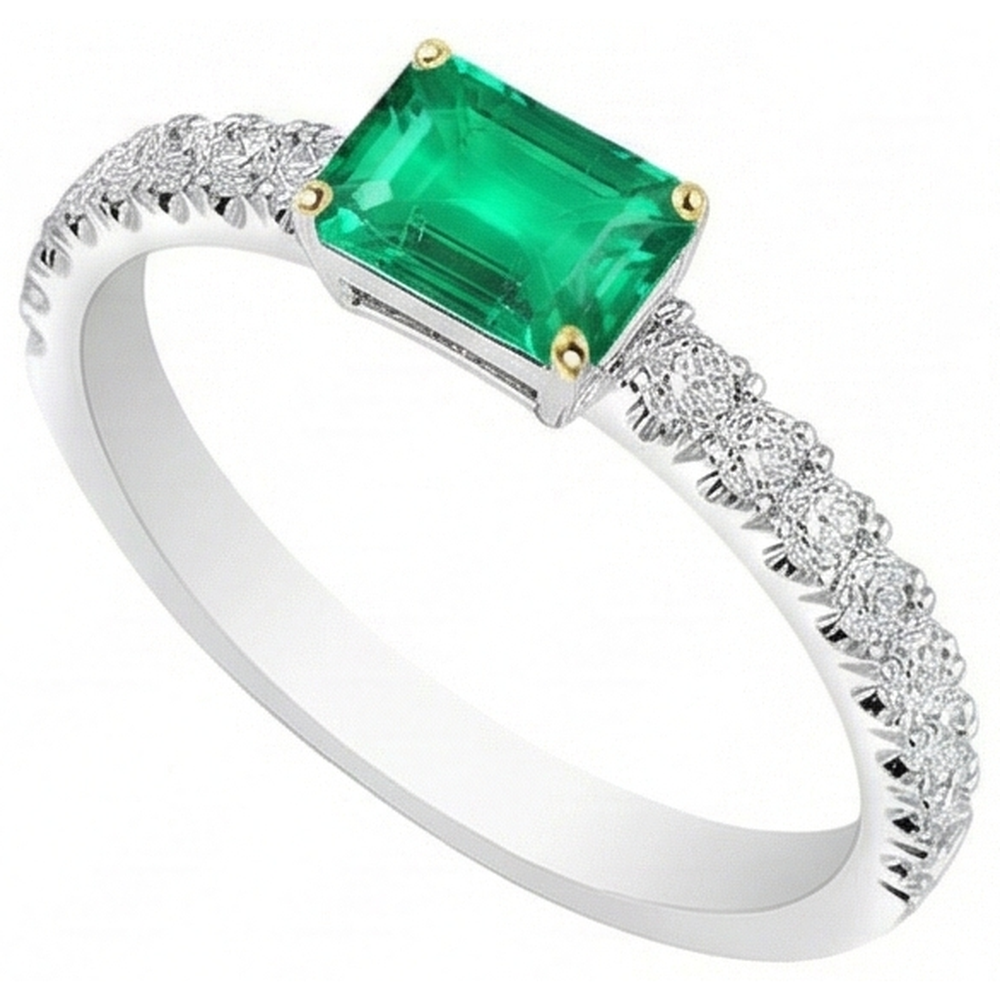 Refined Colored Stone Ring 1 ct – front view