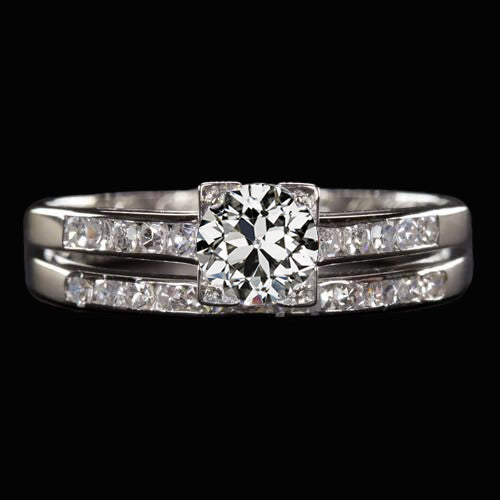 Engagement Ring Old Cut Real Natural Earth Mined Diamond White Gold Split Shank 2.50 Carats