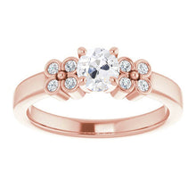 Engagement Ring Old Miner Natural Diamond Floral Style 3.50 Carats Prong Set