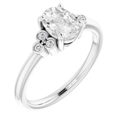 Engagement Ring Oval Old Miner Real Diamond Prong Set Jewelry 5 Carats