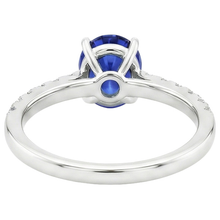 Engagement Ring Oval Sri Lankan Sapphire & Natural Earth Mined DIAMOND ( NOT LAB GROWN ) Accents 4.25 Carats