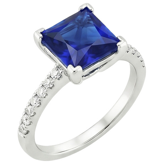 natural round sapphire 5.25ct ring side angle