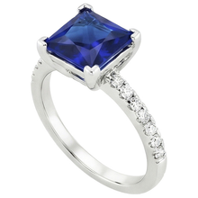 natural round sapphire 5.25ct ring top view