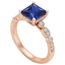 Natural Sapphire Ring 5.25ct - Rose Gold 14K