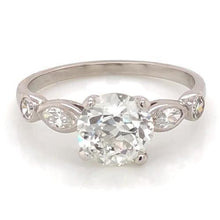 Engagement Ring Real Natural Earth Mined Diamond 2.25 Carats Accented Round & Marquise Cut