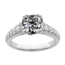 Engagement Ring Round & Cushion Old Mine Cut Real Natural Earth Mined Diamond 4.50 Carats