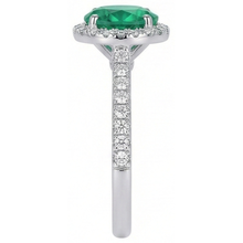Engagement Ring Round Cut Green Emerald Natural Earth Mined DIAMOND ( NOT LAB GROWN ) White Gold 14K 5 Ct