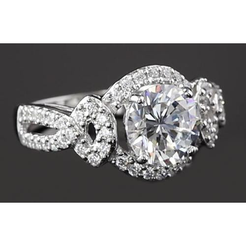 Engagement Ring Round Genuine 3.50 Carats Women's Jewelry 4 Prong Setting