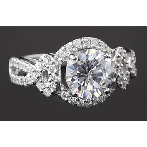 Engagement Ring Round Genuine 3.50 Carats Women's Jewelry 4 Prong Setting