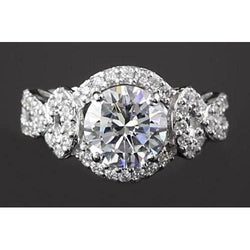 Engagement Ring Round 3.50 Carats Women's Jewellery 4 Prong Setting Mined Diamond