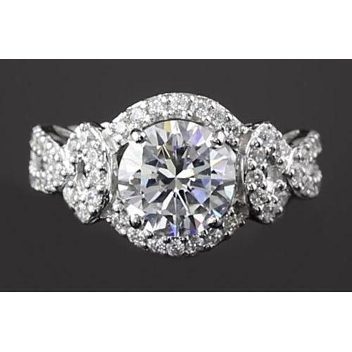 Engagement Ring Round Genuine 3.50 Carats Women's Jewelry 4 Prong Setting