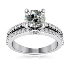 Engagement Ring Round Old Cut Real Diamonds 5.75 Carats Split Shank