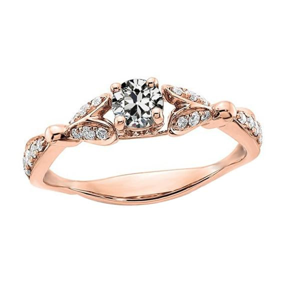 Engagement Ring Round Old European Real Diamond Prong Set 2.50 Carats