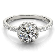 Engagement Ring Round Old Mine Cut Real Diamond 14K Gold 4.50 Carats