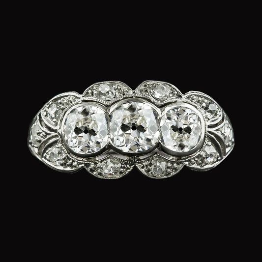 Engagement Ring Round Old Miner Natural Diamond Vintage Style 4.75 Carats
