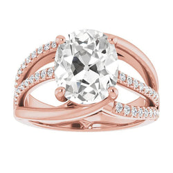 Engagement Ring Round & Oval Natural Earth Mined Diamond Jewellery 7.75 Carats