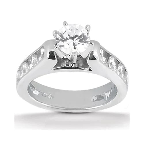 Engagement Ring Set Natural Diamond 4.15 Carats White Gold Ring