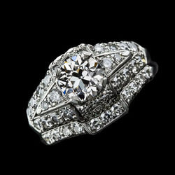 Engagement Ring Set Old Cut Round Real Diamonds Split Shank 4.25 Carats