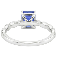 Engagement Ring Twist Style Blue Sapphire & Natural Earth Mined Diamond 4.50 Carats