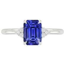 Engagement Ring With Accents Ceylon Sapphire & Natural Earth Mined Diamond 3.50 Carats
