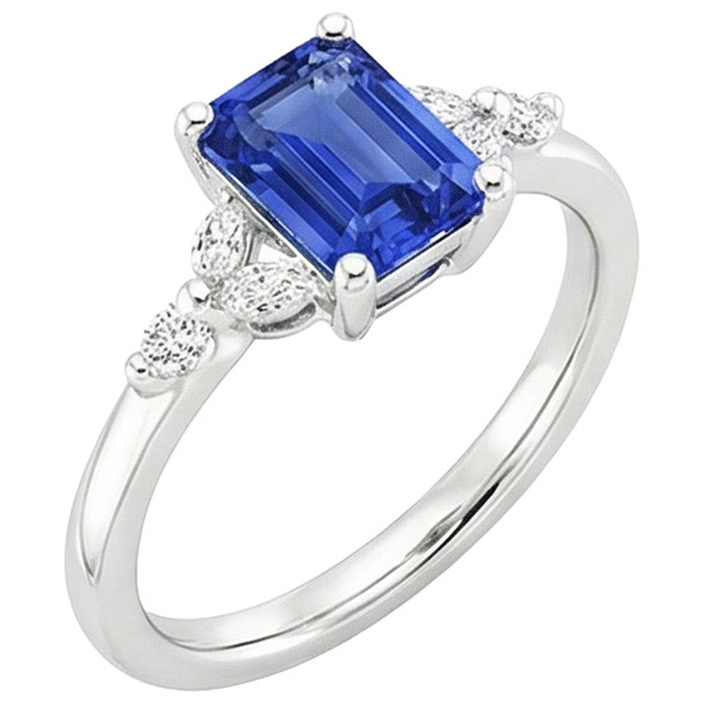 natural emerald sapphire 4ct ring close up detail