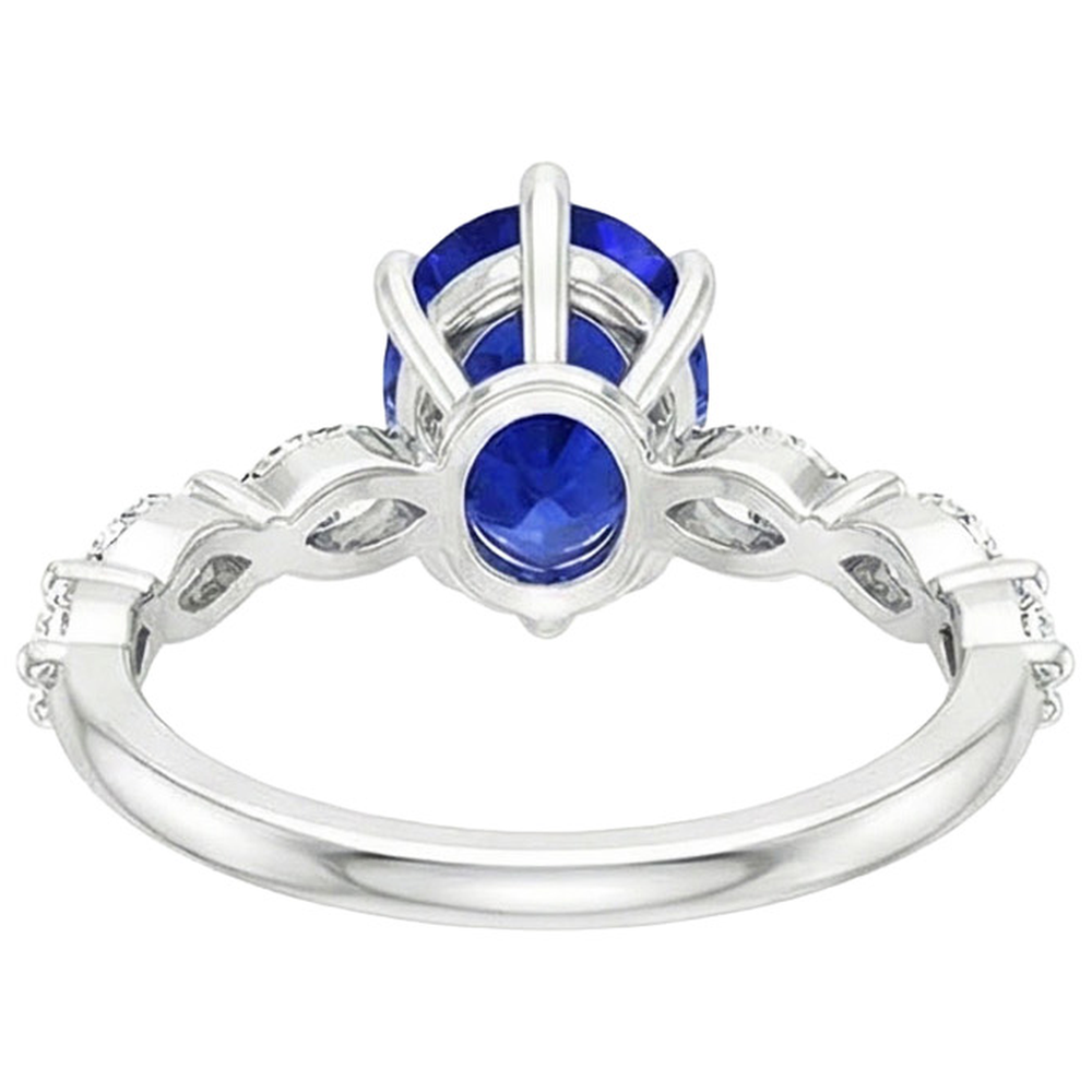natural pear sapphire 3.75ct ring side angle