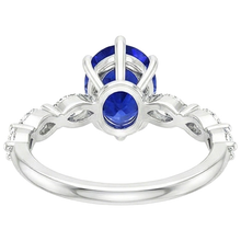 natural pear sapphire 3.75ct ring side angle